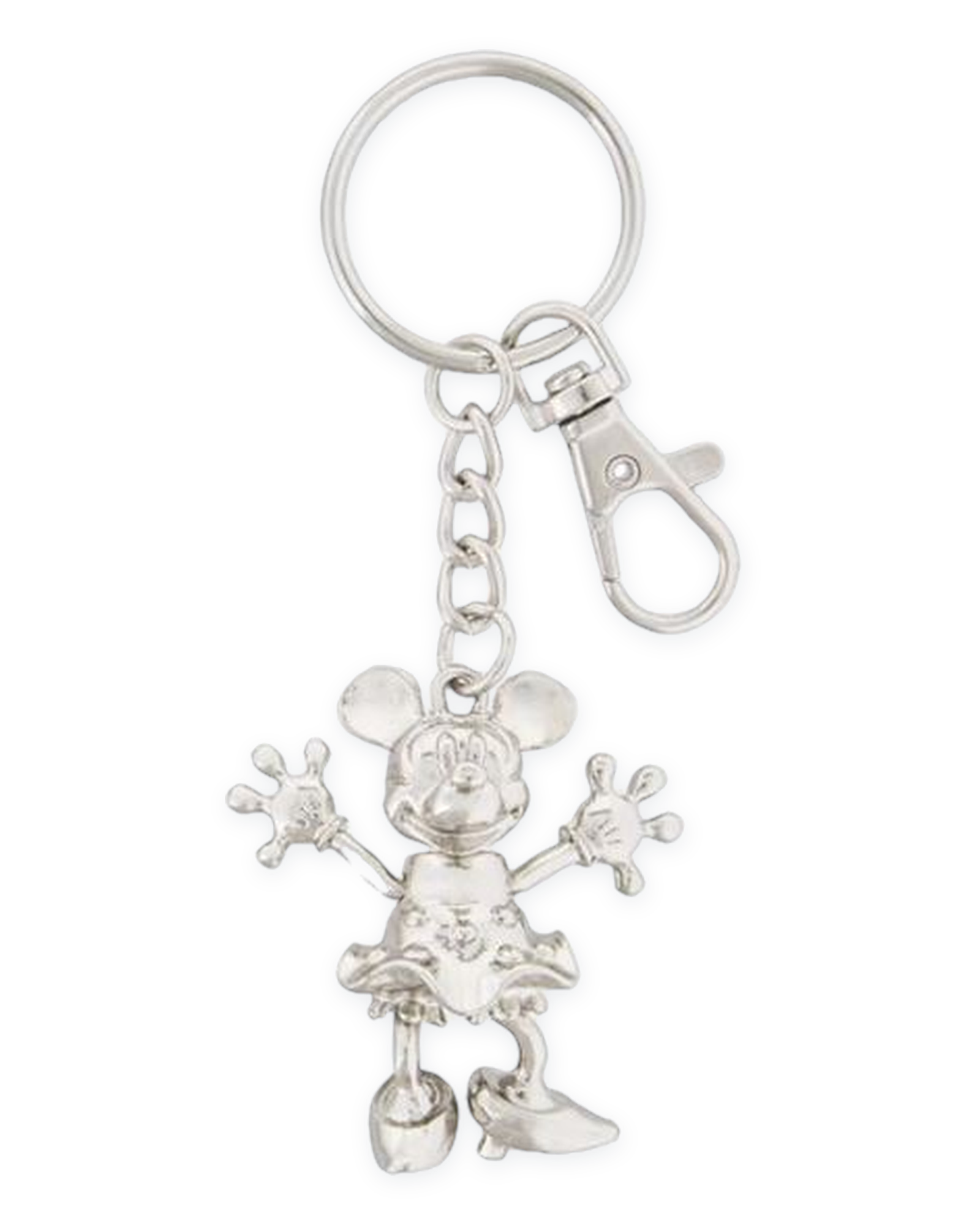 Disney Parks Keychain - Silver-Tone Articulated Minnie