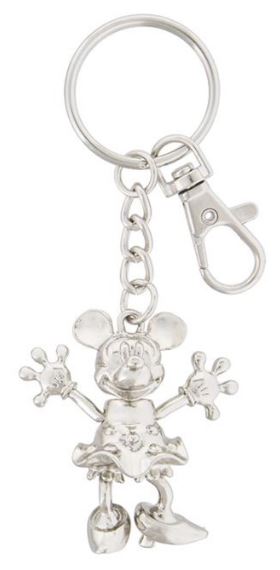 Disney Parks Keychain - Silver-Tone Articulated Minnie