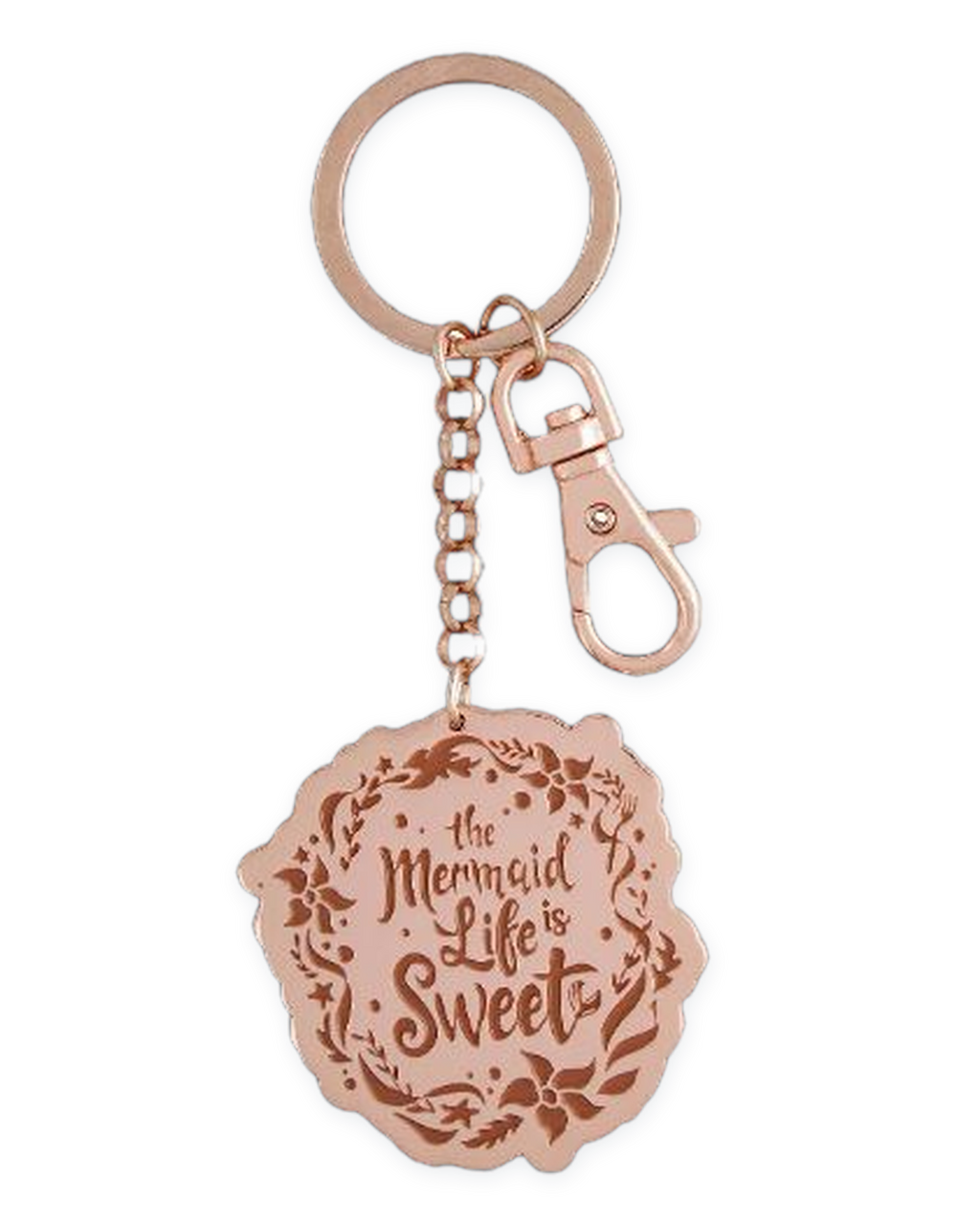 Disney Parks Keychain - The Little Mermaid - Ariel Quote - Make a Splash - Rose Gold