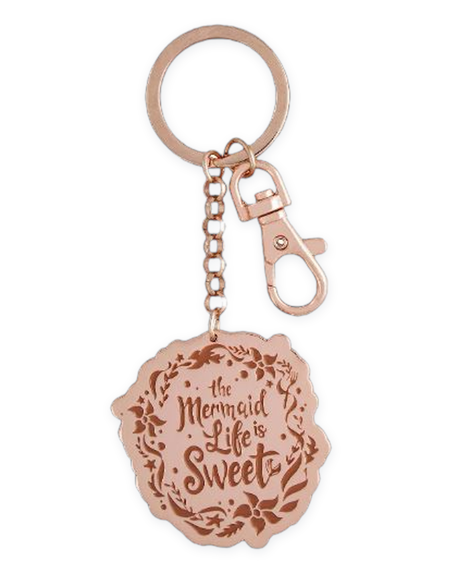 Disney Parks Keychain - The Little Mermaid - Ariel Quote - Make a Splash - Rose Gold