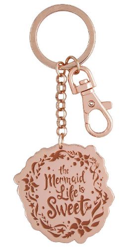 Disney Parks Keychain - The Little Mermaid - Ariel Quote - Make a Splash - Rose Gold
