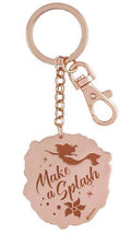 Disney Parks Keychain - The Little Mermaid - Ariel Quote - Make a Splash - Rose Gold