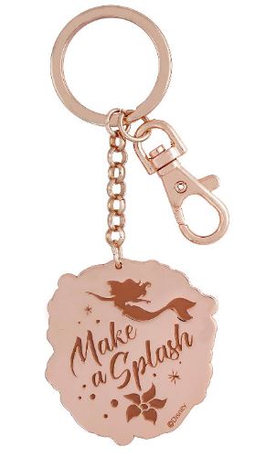 Disney Parks Keychain - The Little Mermaid - Ariel Quote - Make a Splash - Rose Gold