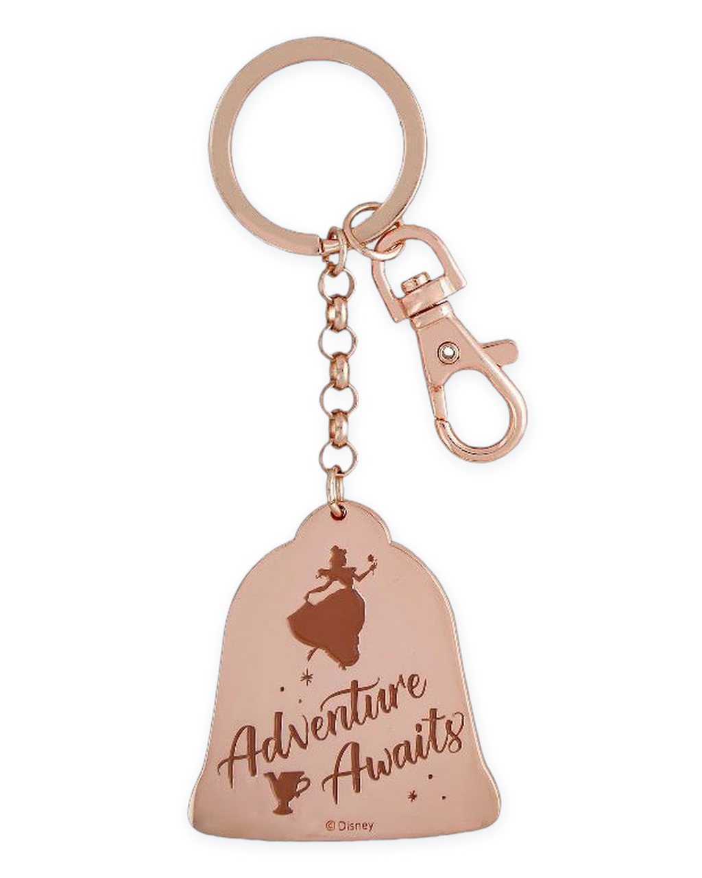 Disney Parks Keychain - Rose Gold - Belle Quote - Adventure Awaits