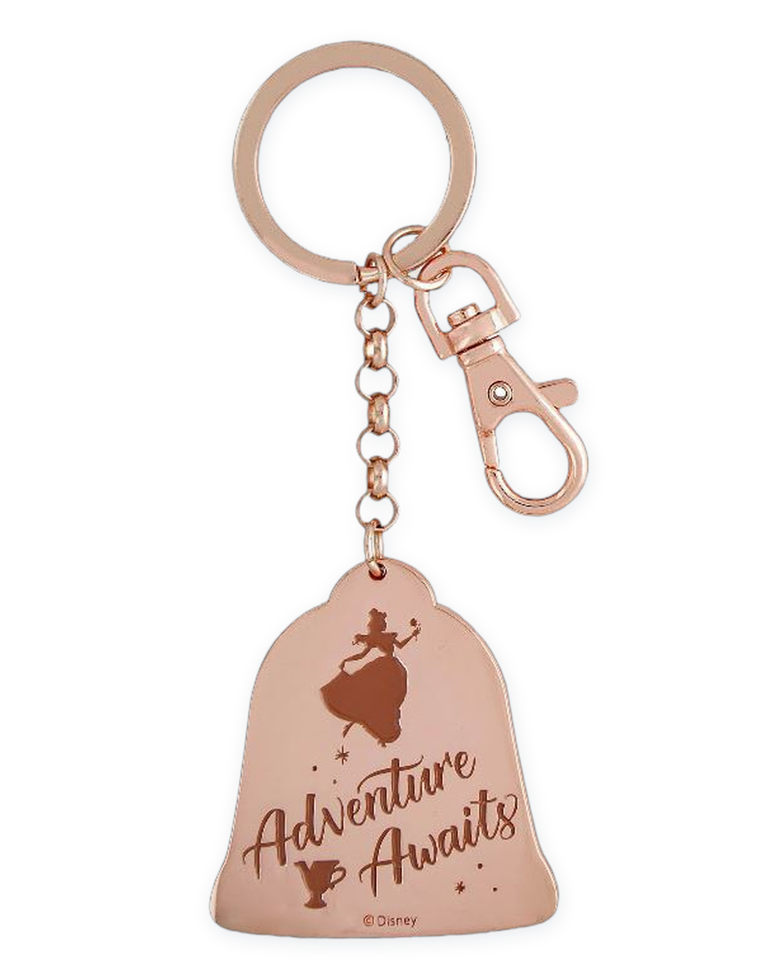 Disney Parks Keychain - Rose Gold - Belle Quote - Adventure Awaits