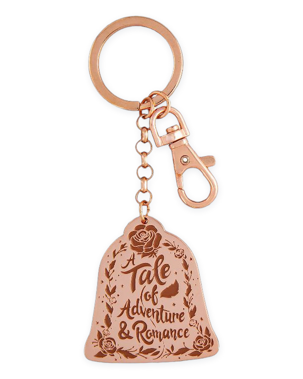 Disney Parks Keychain - Rose Gold - Belle Quote - Adventure Awaits