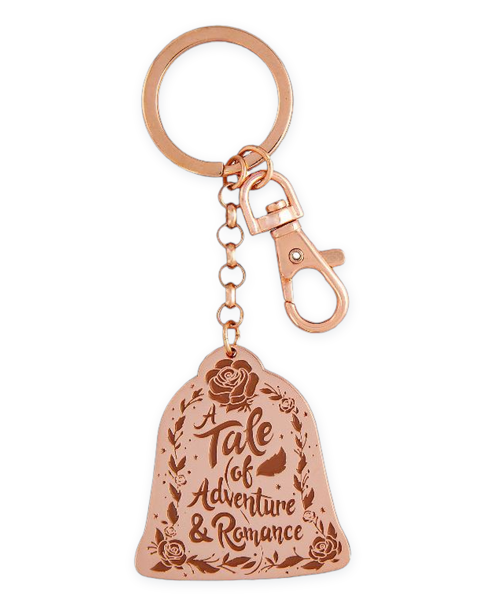 Disney Parks Keychain - Rose Gold - Belle Quote - Adventure Awaits