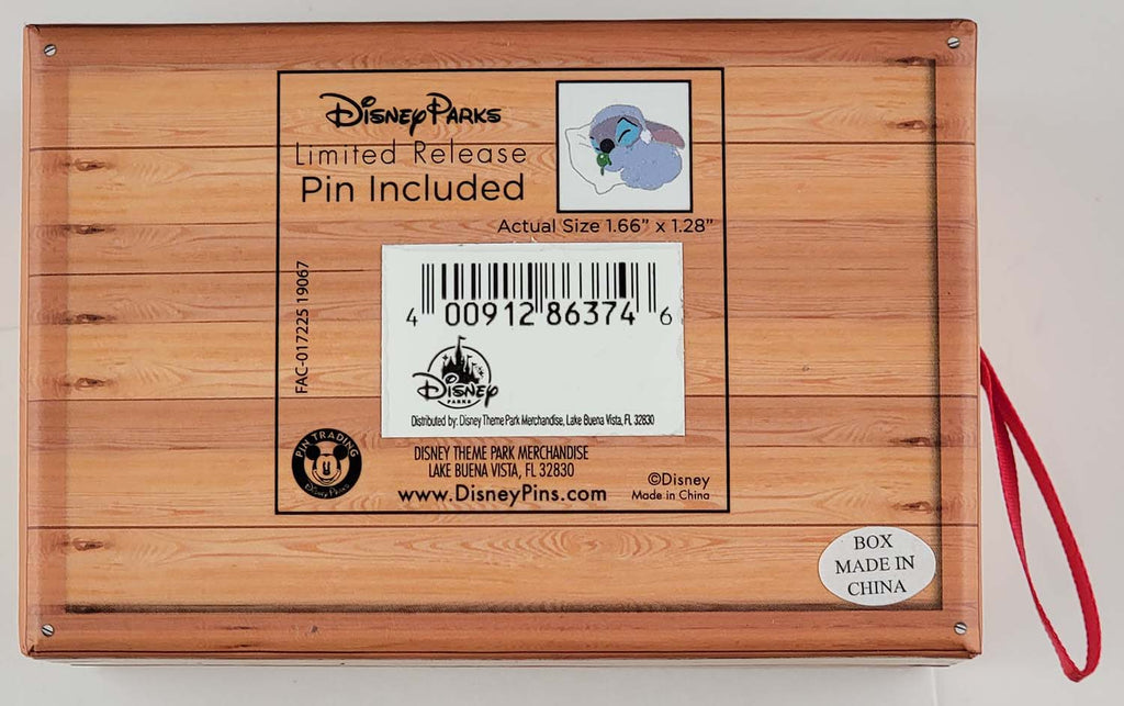 Disney Pin - Merry Christmas - Holiday Gifting Ornament - Stitch - Sleeping on a Pillow - detail view 2
