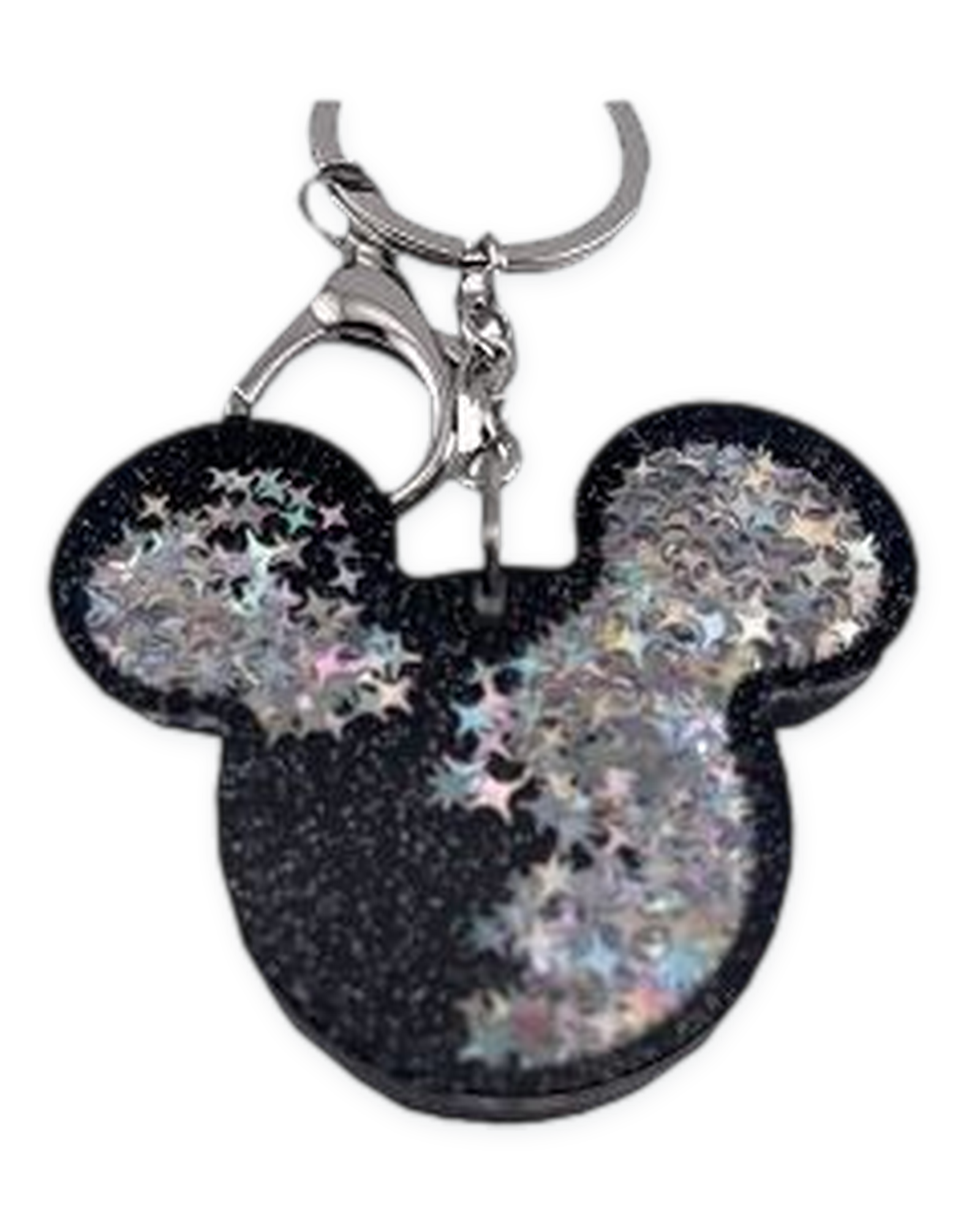Disney Parks Keychain - Mickey Icon with Holographic Stars