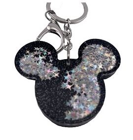 Disney Parks Keychain - Mickey Icon with Holographic Stars