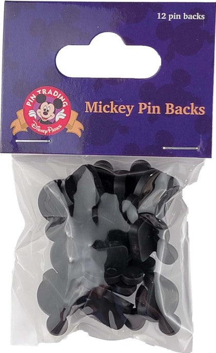 Disney Parks - Mickey Head Pin Backs - Black Rubber - Set of 12