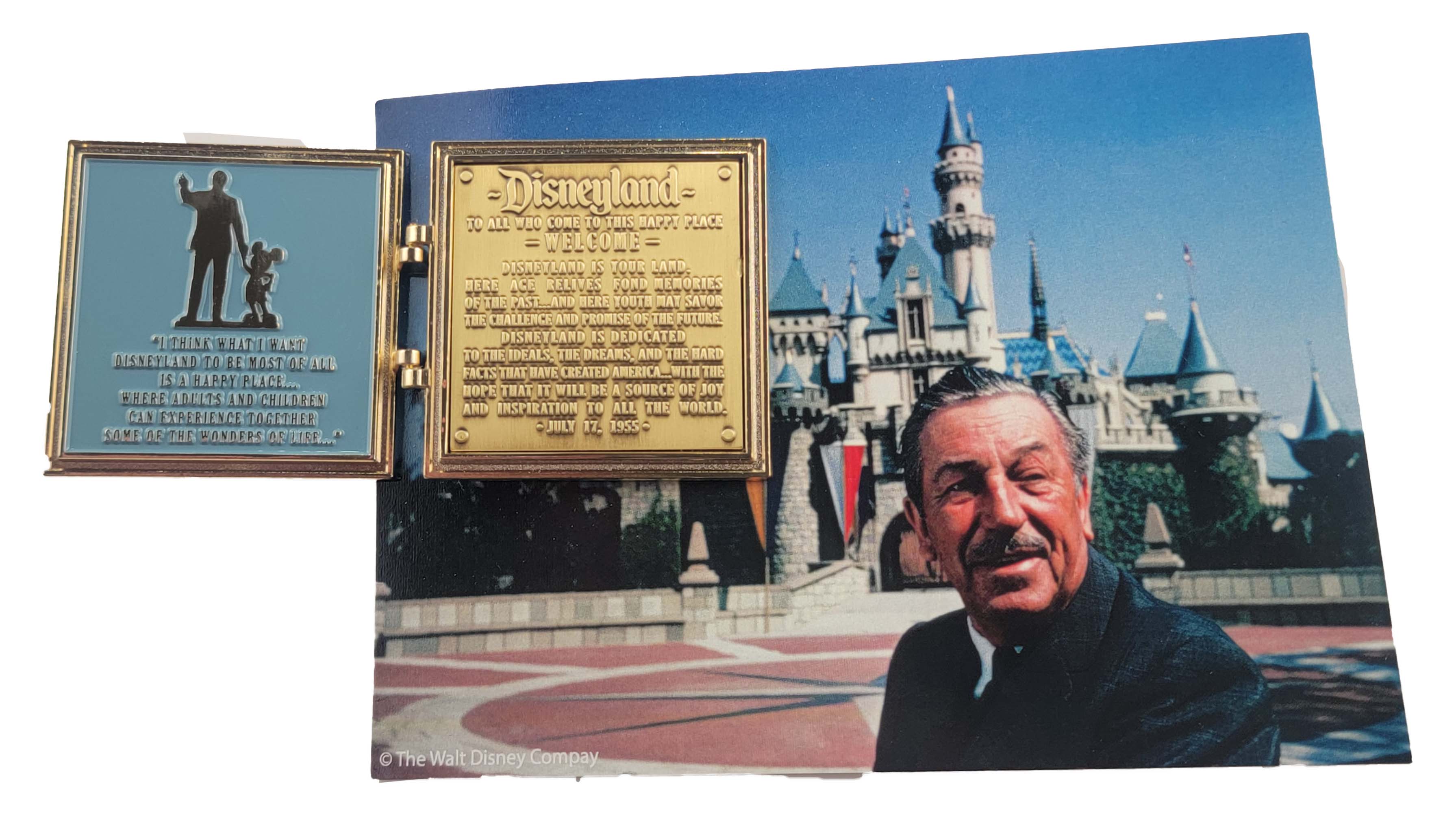 Disney Pin - Walt's Disneyland Footsteps - Partners Statue Plaque - 1955-2012, view 2