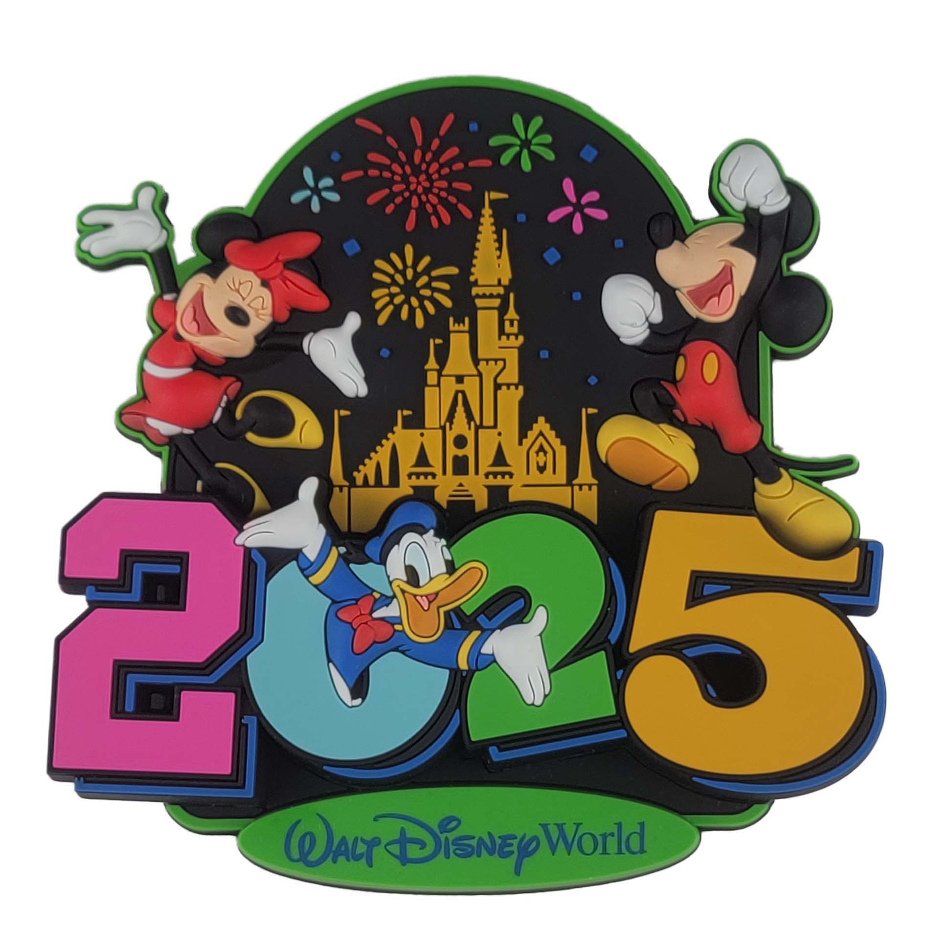 Disney Parks Magnet - Walt Disney World 2025 - Mickey, Minnie & Donald - front view