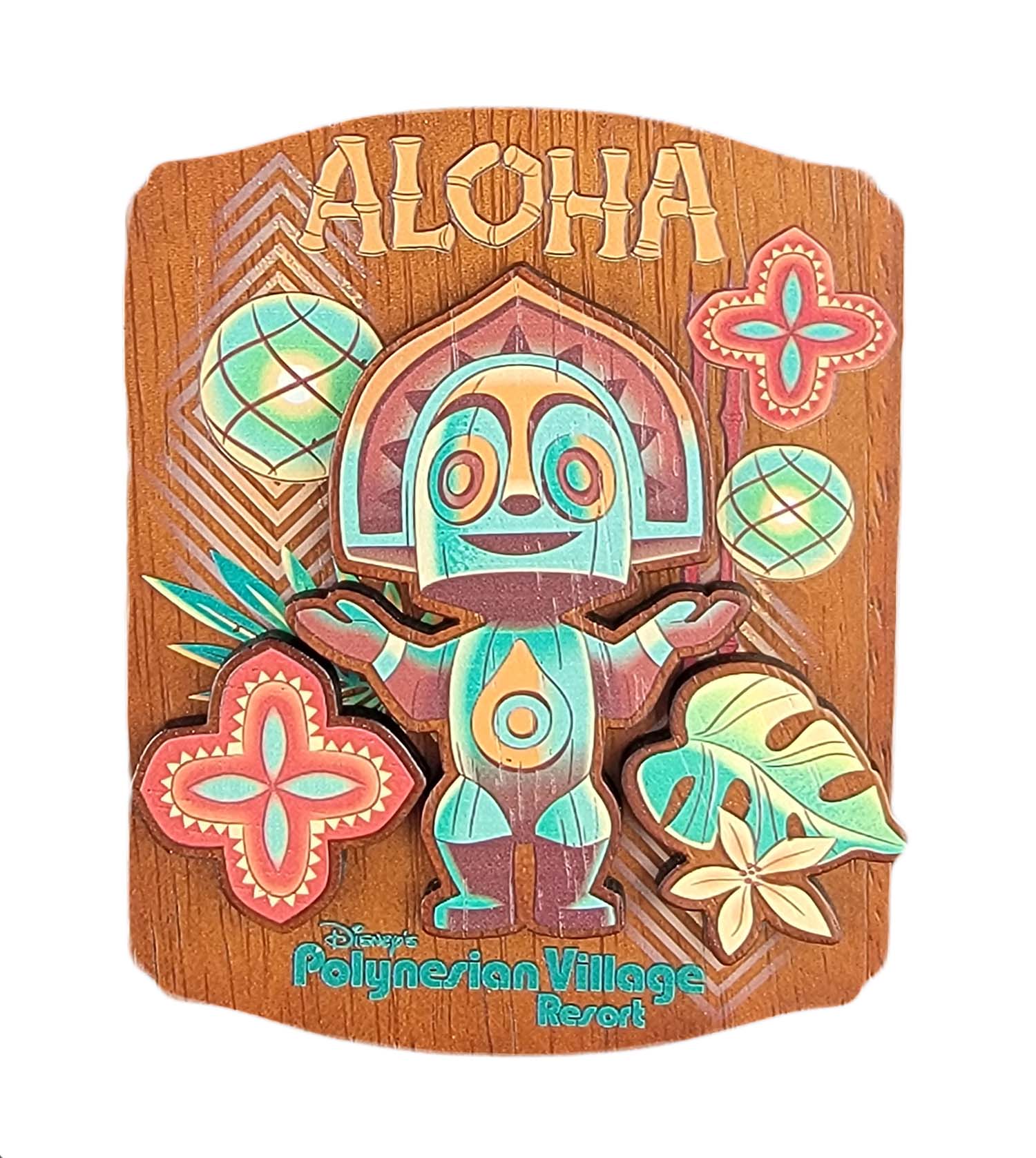 Disney Parks Magnet - Polynesian Village Resort - Aloha Tiki Logo - front view
