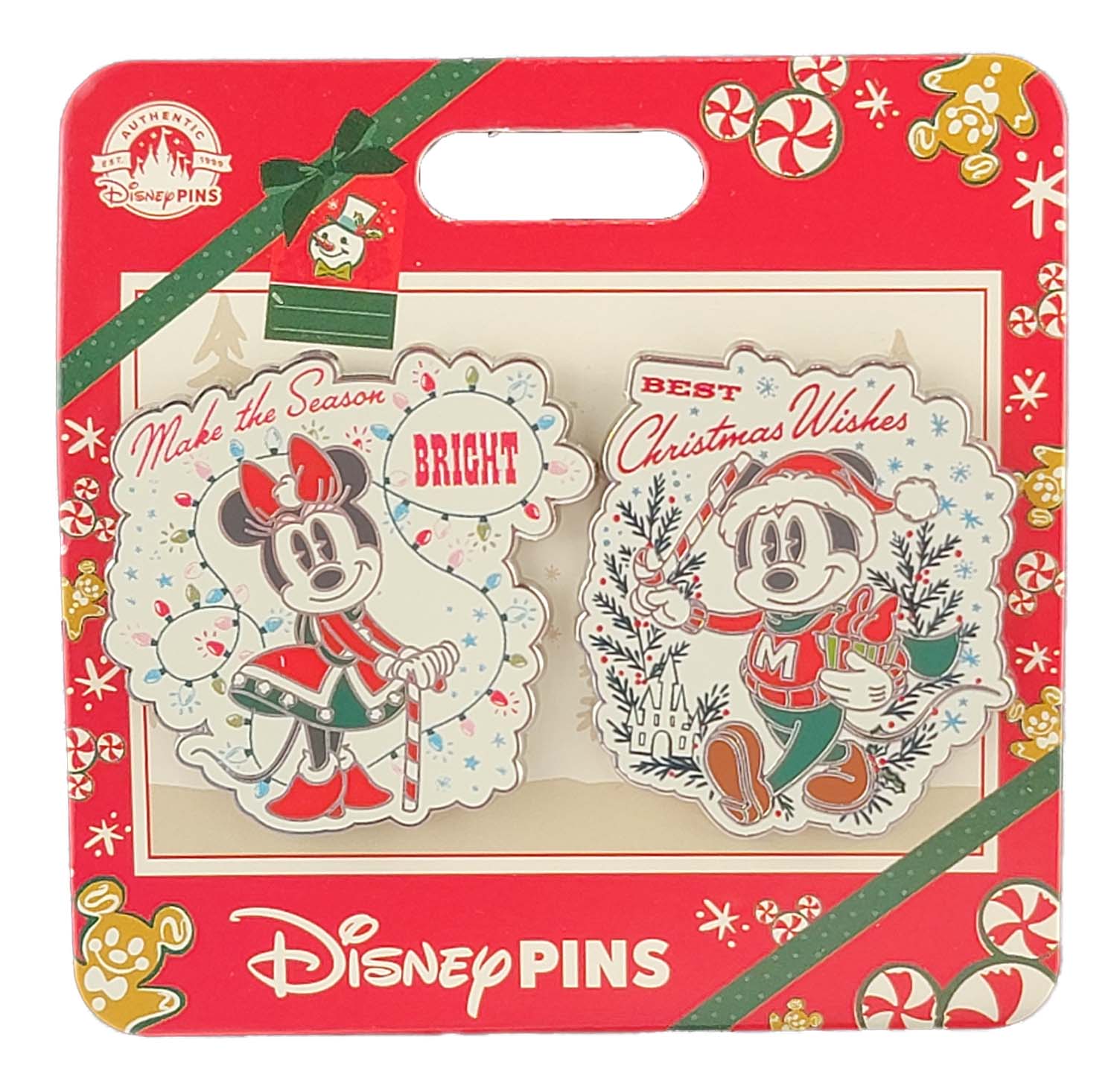 Disney Pin - Merry Christmas Holiday 2022 - Mickey and Minnie Mouse - Vintage