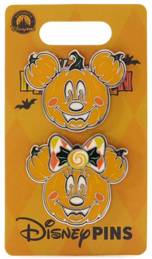Disney Pin - Happy Halloween 2026 - Mickey and Minnie Mouse - Jack-o'-Lanterns - Pin Set