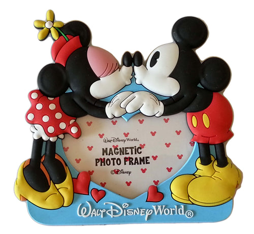 Disney Parks Magnetic Photo Frame - Mickey & Minnie Kiss - front view