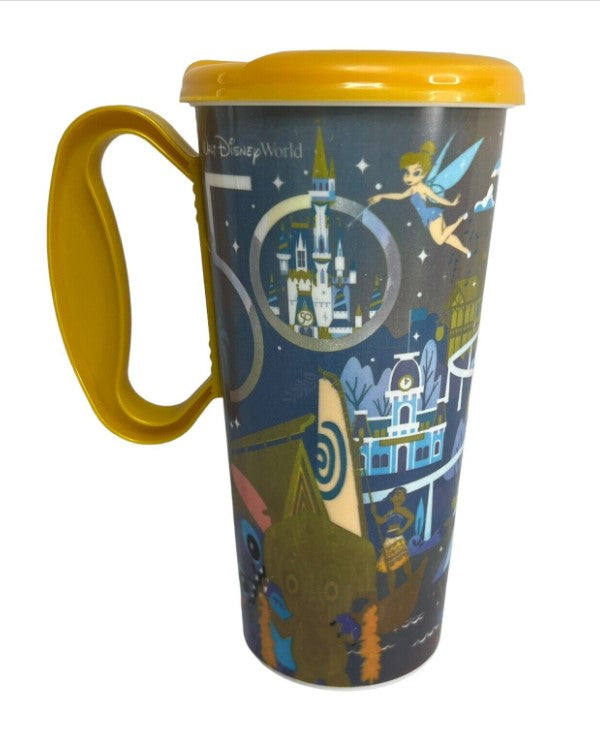 Disney Parks Travel Mug - WDW 50th Anniversary Resorts - Mickey & Minnie - front view